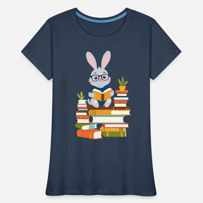 Reading bunny Enthusiastic book lover Women's Premium Organic T-Shirt