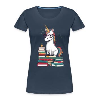 Unicorn Fantasy Stories Magical Unicorns - Women's Premium Organic T-Shirt - navy - Front - Mia (176cm)
