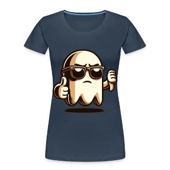 Cool fantôme drôle fête d’Halloween - T-shirt bio Premium Femme - bleu marine - Devant - Mia (176cm)