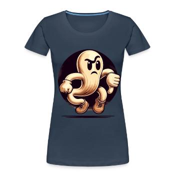 Cool Ghost Gives Thumbs Down Halloween Party - Women's Premium Organic T-Shirt - navy - Front - Mia (176cm)