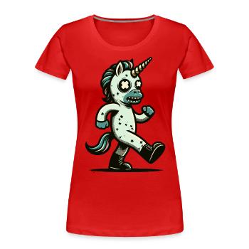 Zombie Unicorn Undead Mystical Creature - Women's Premium Organic T-Shirt - navy - Front - Mia (176cm)