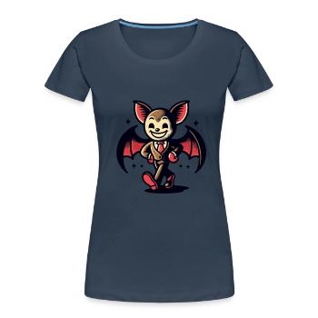 Funny Halloween Party Vampire Fangs Vampire Style - Women's Premium Organic T-Shirt - navy - Front - Mia (176cm)