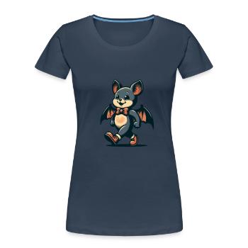 Lustige Halloween Party Gruselige Spooky Saison - Frauen Premium Bio T-Shirt - Navy - Vorne - Mia (176cm)