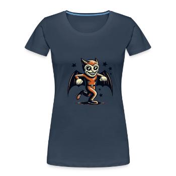 Funny Halloween Party Spooky Haunting Season - Women's Premium Organic T-Shirt - navy - Front - Mia (176cm)