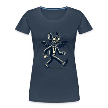 Funny Halloween Party Spooky Season - Women's Premium Organic T-Shirt - navy - Front - Mia (176cm)