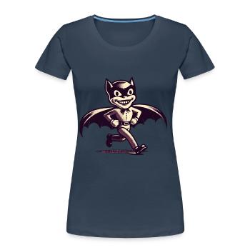 Funny Halloween Party Spooky Haunting - Women's Premium Organic T-Shirt - navy - Front - Mia (176cm)