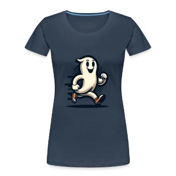 Funny Vintage Ghost Retro Art Style - Women's Premium Organic T-Shirt - navy - Front - Mia (176cm)