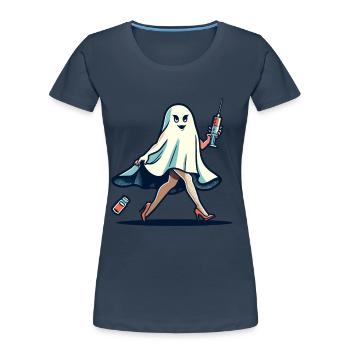 Infirmière drôle Costume de fête d’Halloween - T-shirt bio Premium Femme - bleu marine - Devant - Mia (176cm)