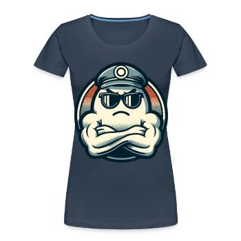 Cool Ghost Muscular Bodybuilder Lustige Halloween - Frauen Premium Bio T-Shirt - Navy - Vorne - Mia (176cm)