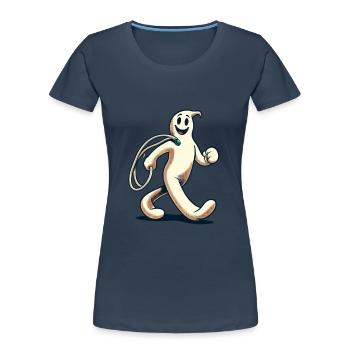 Funny Vintage Ghost Retro Art Style - Women's Premium Organic T-Shirt - navy - Front - Mia (176cm)