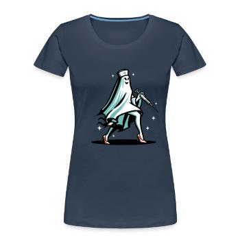 Drôle d’infirmière fantôme Halloween Costume - T-shirt bio Premium Femme - bleu marine - Devant - Mia (176cm)
