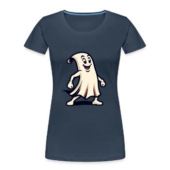 Funny Vintage Ghost Retro Art Style - Women's Premium Organic T-Shirt - navy - Front - Mia (176cm)