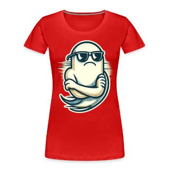 Cool Ghost Vintage Art Style Halloween Party - Frauen Premium Bio T-Shirt - Navy - Vorne - Mia (176cm)