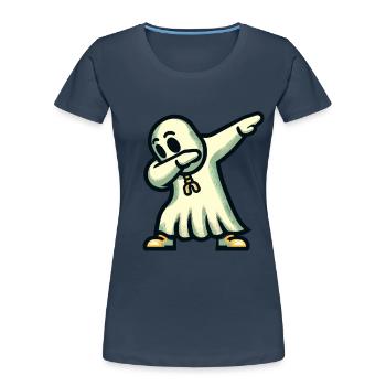 Funny Haunting Halloween Party Ghost Hunting - Women's Premium Organic T-Shirt - navy - Front - Mia (176cm)