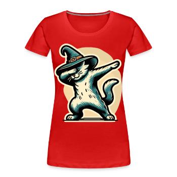 Dabbende Hexen Katze Dabbing Haustier Halloween - Frauen Premium Bio T-Shirt - Navy - Vorne - Mia (176cm)
