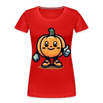 Kawaii Pumpkin Cute Halloween Pumpkin Decoration - Women's Premium Organic T-Shirt - navy - Front - Mia (176cm)