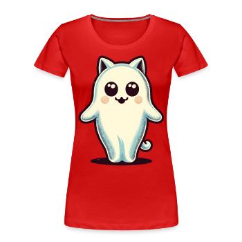Niedliche Geister Katze Kawaii Geist Haustier - Frauen Premium Bio T-Shirt - Navy - Vorne - Mia (176cm)