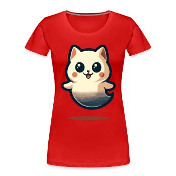 Niedliche Geister Katze Kawaii Geist Haustier - Frauen Premium Bio T-Shirt - Navy - Vorne - Mia (176cm)