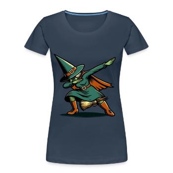 Dabbing Sorcière Halloween Costume Décoration Salem - T-shirt bio Premium Femme - bleu marine - Devant - Mia (176cm)