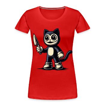 Costume d’Halloween Creepy Cat Psycho Pet - T-shirt bio Premium Femme - bleu marine - Devant - Mia (176cm)