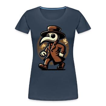 Retro Vintage Cartoon Halloween Kostüm Pest Doktor - Frauen Premium Bio T-Shirt - Navy - Vorne - Mia (176cm)
