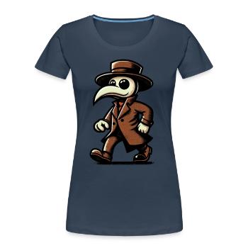 Retro Vintage Cartoon Gruseliges Halloween Deko - Frauen Premium Bio T-Shirt - Navy - Vorne - Mia (176cm)