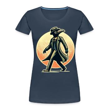 Plague Doctor Vintage Pest Doktor Halloween Kostüm - Frauen Premium Bio T-Shirt - Navy - Vorne - Mia (176cm)
