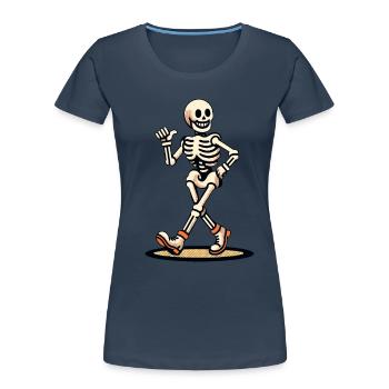 Décoration de costume d’Halloween de dessin animé rétro drôle - T-shirt bio Premium Femme - bleu marine - Devant - Mia (176cm)