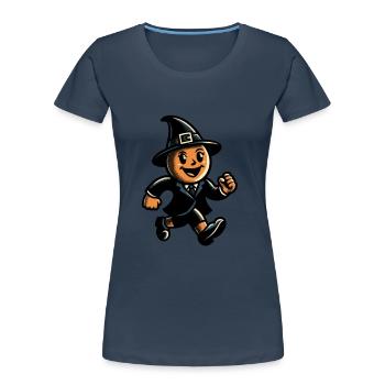 Retro Cartoon Witches Vintage Witches Design - Women's Premium Organic T-Shirt - navy - Front - Mia (176cm)