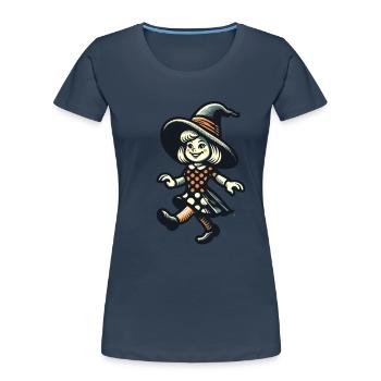 Retro Cartoon Witches Vintage Witches Design - Women's Premium Organic T-Shirt - navy - Front - Mia (176cm)