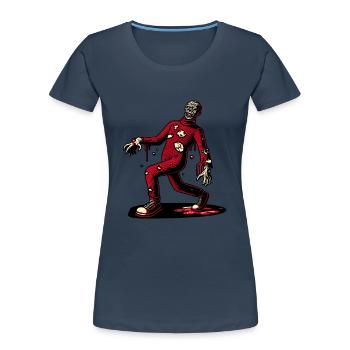 Retro Vintage Stil Halloween Zombie Kostüm Deko - Frauen Premium Bio T-Shirt - Navy - Vorne - Mia (176cm)