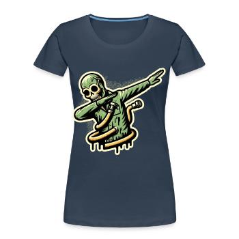 Dabbender Zombie Lustiges Dabbing Design Lustige - Frauen Premium Bio T-Shirt - Navy - Vorne - Mia (176cm)
