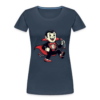 Décoration de costume de vampire d’Halloween de style vintage rétro - T-shirt bio Premium Femme - bleu marine - Devant - Mia (176cm)