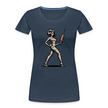 Mumien Krankenschwester Pflegekraft Arzthelfer - Frauen Premium Bio T-Shirt - Navy - Vorne - Mia (176cm)