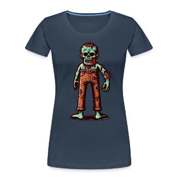 Costume d’Halloween de mort-vivant Creepy Party Design - T-shirt bio Premium Femme - bleu marine - Devant - Mia (176cm)