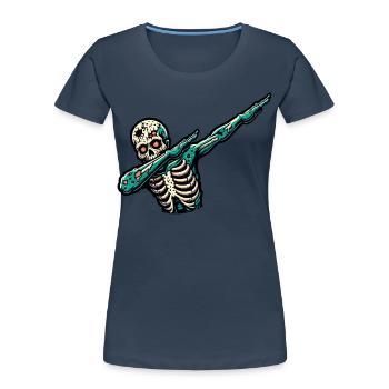 Dabbing Zombie Funny Dabbing Design - Women's Premium Organic T-Shirt - navy - Front - Mia (176cm)