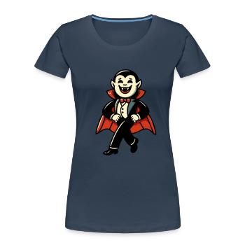 Rétro Vintage Style Halloween Costume Décoration Vampire - T-shirt bio Premium Femme - bleu marine - Devant - Mia (176cm)