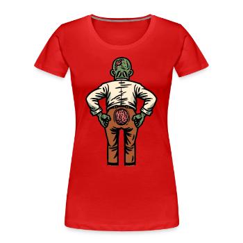 Drôle de mort-vivant cul Halloween Costume Décoration - T-shirt bio Premium Femme - bleu marine - Devant - Mia (176cm)