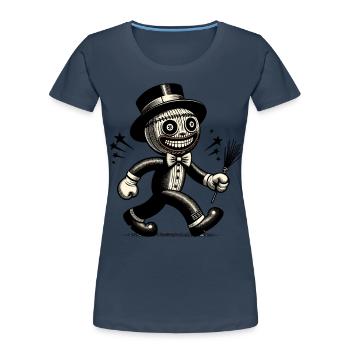 Voodoo Puppe Unheimliche Verkleidung Gothic Style - Frauen Premium Bio T-Shirt - Navy - Vorne - Mia (176cm)