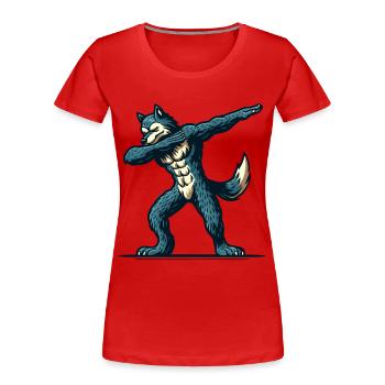 Dabbing Werewolf Funny Dabbing Design - Women's Premium Organic T-Shirt - navy - Front - Mia (176cm)