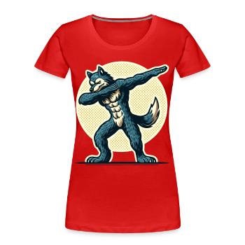 Dabbing Werewolf Funny Dabbing Design Full Moon - Women's Premium Organic T-Shirt - navy - Front - Mia (176cm)