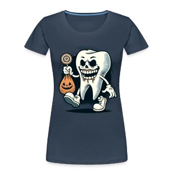Undead Zombie Tooth Halloween Costume Decoration - Women's Premium Organic T-Shirt - navy - Front - Mia (176cm)