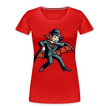 Vampire Rétro Vintage Style Halloween Costume Décoration - T-shirt bio Premium Femme - bleu marine - Devant - Mia (176cm)