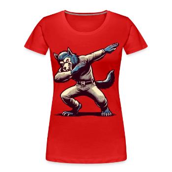 Dabbing Werewolf Funny Dabbing Design Full Moon - Women's Premium Organic T-Shirt - navy - Front - Mia (176cm)