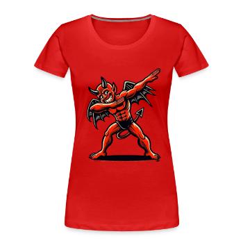 unDabbender Teufel Lustiges Dabbing Design - Frauen Premium Bio T-Shirt - Navy - Vorne - Mia (176cm)