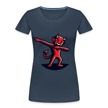 Dabbender Teufel Lustiges Dabbing Design - Frauen Premium Bio T-Shirt - Navy - Vorne - Mia (176cm)