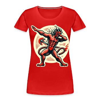 Dabbender Teufel Lustiges Dabbing Design Kostüm - Frauen Premium Bio T-Shirt - Navy - Vorne - Mia (176cm)