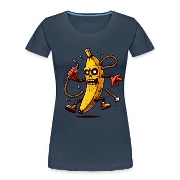Zombie Banana Halloween Costume Decoration Bananas - Women's Premium Organic T-Shirt - navy - Front - Mia (176cm)