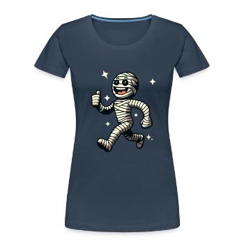 Retro Vintage Style Halloween Costume Decoration Mummy - Women's Premium Organic T-Shirt - navy - Front - Mia (176cm)
