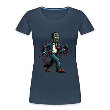 Retro Vintage Stil Halloween Zombie Kostüm Deko - Frauen Premium Bio T-Shirt - Navy - Vorne - Mia (176cm)